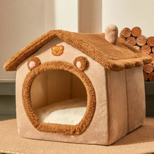Load image into Gallery viewer, Cozy Winter Pet House Bed for Small & Medium Dogs and Cats – Foldable Warm Indoor Puppy Kennel with Soft Cushion