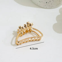 Load image into Gallery viewer, Minimal Gold Hair Claw Clips | Mini Metal Barrettes for Daily Wear