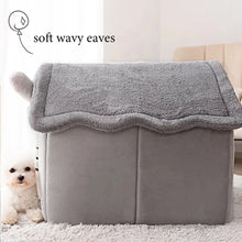Load image into Gallery viewer, Cozy Winter Pet House Bed for Small & Medium Dogs and Cats – Foldable Warm Indoor Puppy Kennel with Soft Cushion