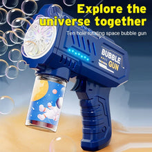 Load image into Gallery viewer, Automatic Rocket Bubble Gun with LED Lights – High-Output Bubble Blower Toy for Kids Outdoor Fun