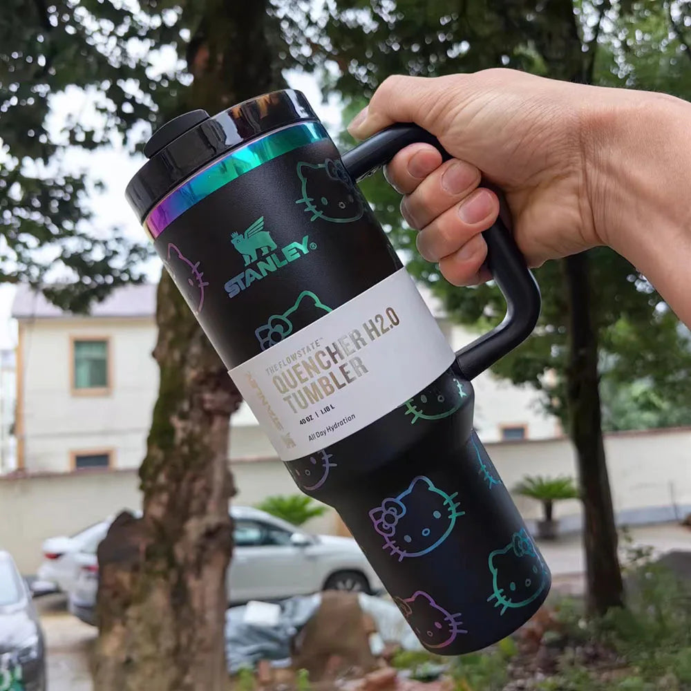 "Limited Time Deal! Stanley Quencher H2O Tumbler - 40oz, Cute Hello Kitty Design!"