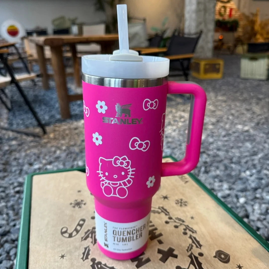 "Limited Time Deal! Stanley Quencher H2O Tumbler - 40oz, Cute Hello Kitty Design!"