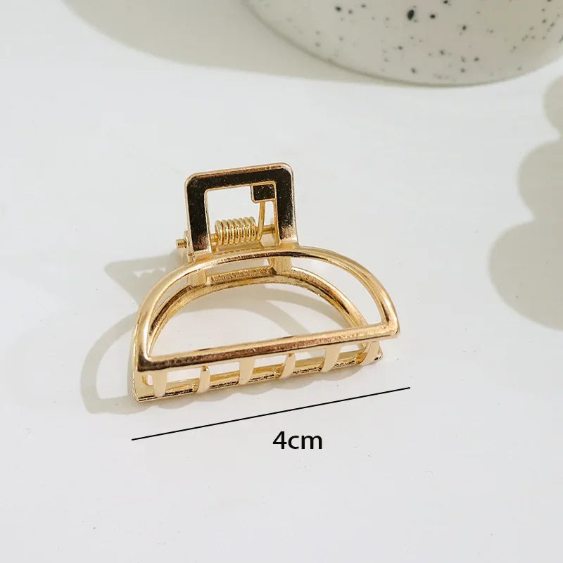 Minimal Gold Hair Claw Clips | Mini Metal Barrettes for Daily Wear