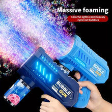 Load image into Gallery viewer, Automatic Rocket Bubble Gun with LED Lights – High-Output Bubble Blower Toy for Kids Outdoor Fun
