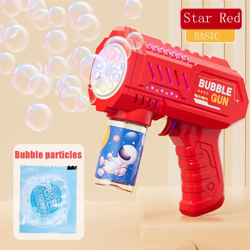 Automatic Rocket Bubble Gun with LED Lights – High-Output Bubble Blower Toy for Kids Outdoor Fun