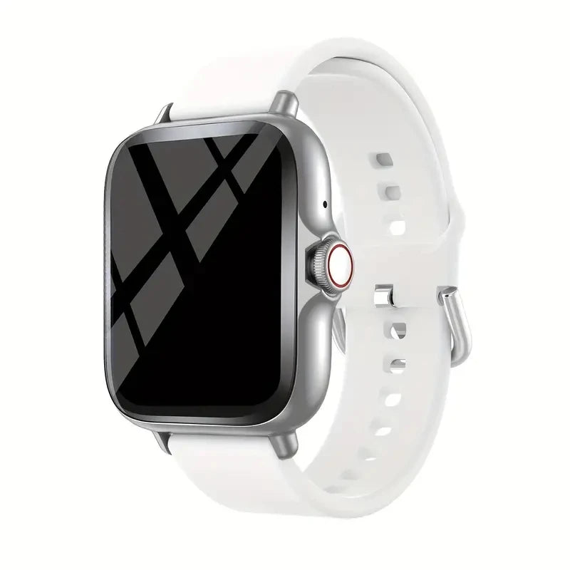 Smartwatch with full touchscreen display, compatible with iPhone/Android.