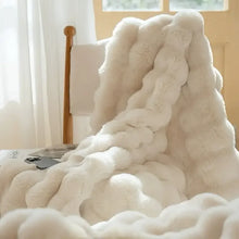 Load image into Gallery viewer, ✨ Cozy Faux Rabbit Fleece Blanket – Soft, Warm &amp; Ultra-Comfortable ✨
