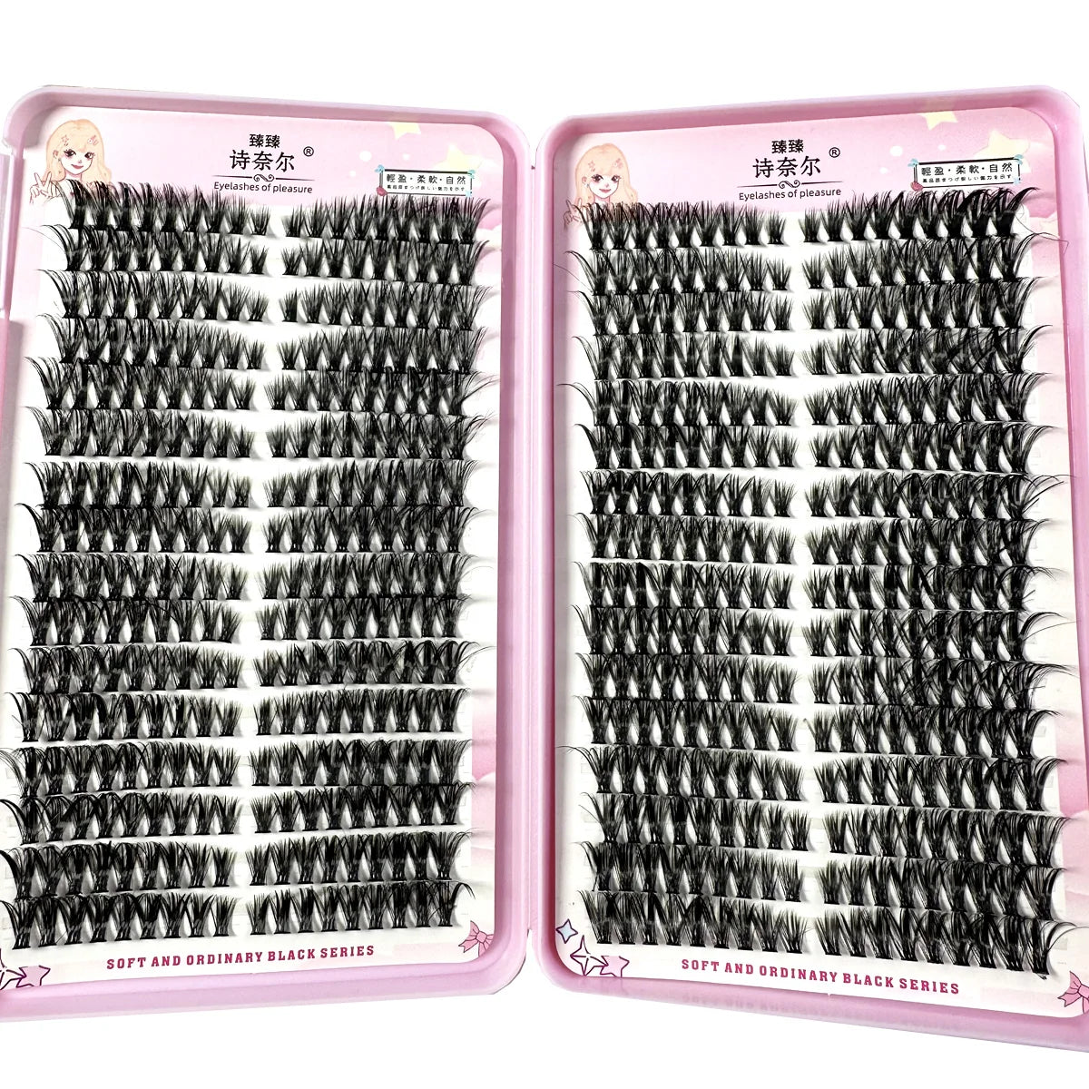 Ultra-Light D Curl Cluster Lashes – 0.07mm Mix Length | Natural Volume, Easy Application
