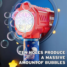 Load image into Gallery viewer, Automatic Rocket Bubble Gun with LED Lights – High-Output Bubble Blower Toy for Kids Outdoor Fun
