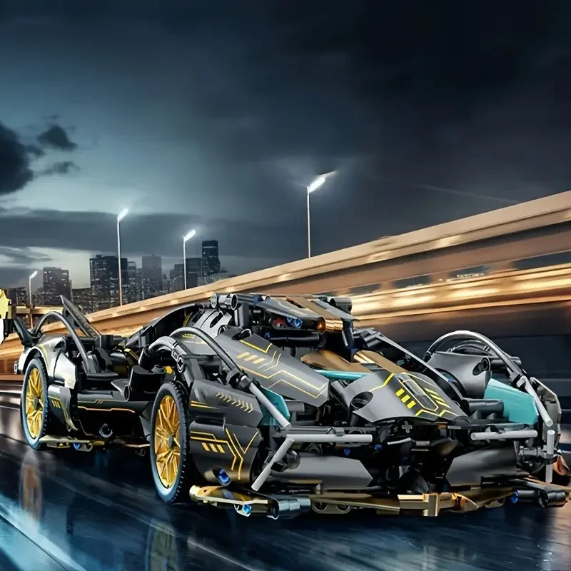 🏁 Green Racing Building Block Set – 1690 Pieces