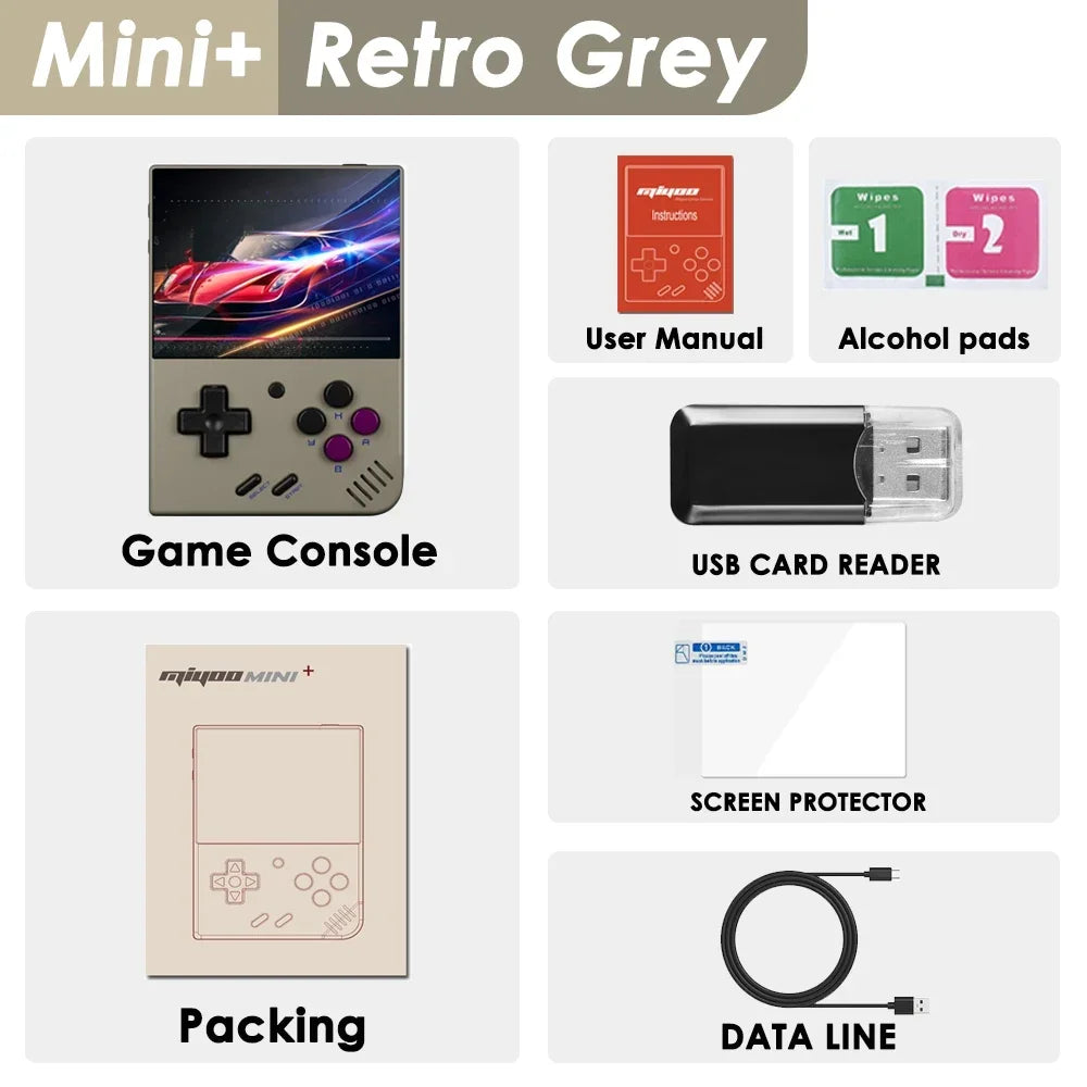 MIYOO Mini Plus Retro Handheld Game Console – IPS Screen, 15,000+ Classic Games, Portable Gaming System