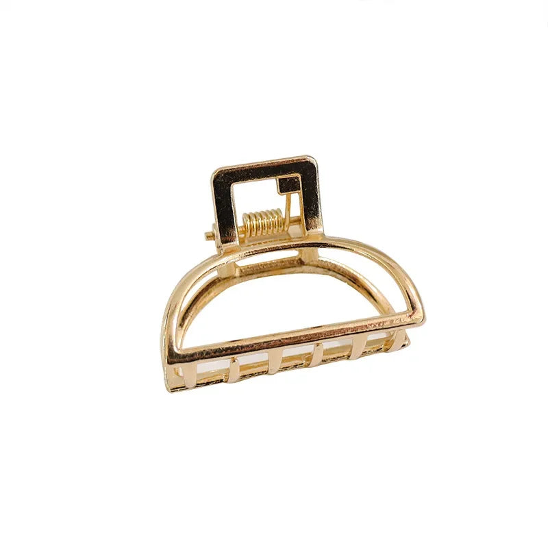 Minimal Gold Hair Claw Clips | Mini Metal Barrettes for Daily Wear