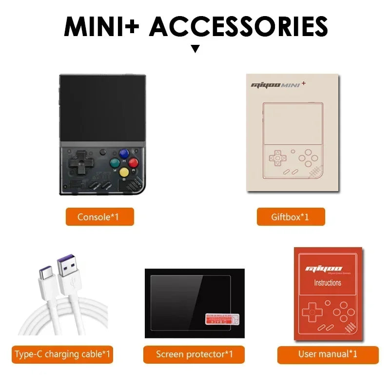 MIYOO Mini Plus Retro Handheld Game Console – IPS Screen, 15,000+ Classic Games, Portable Gaming System
