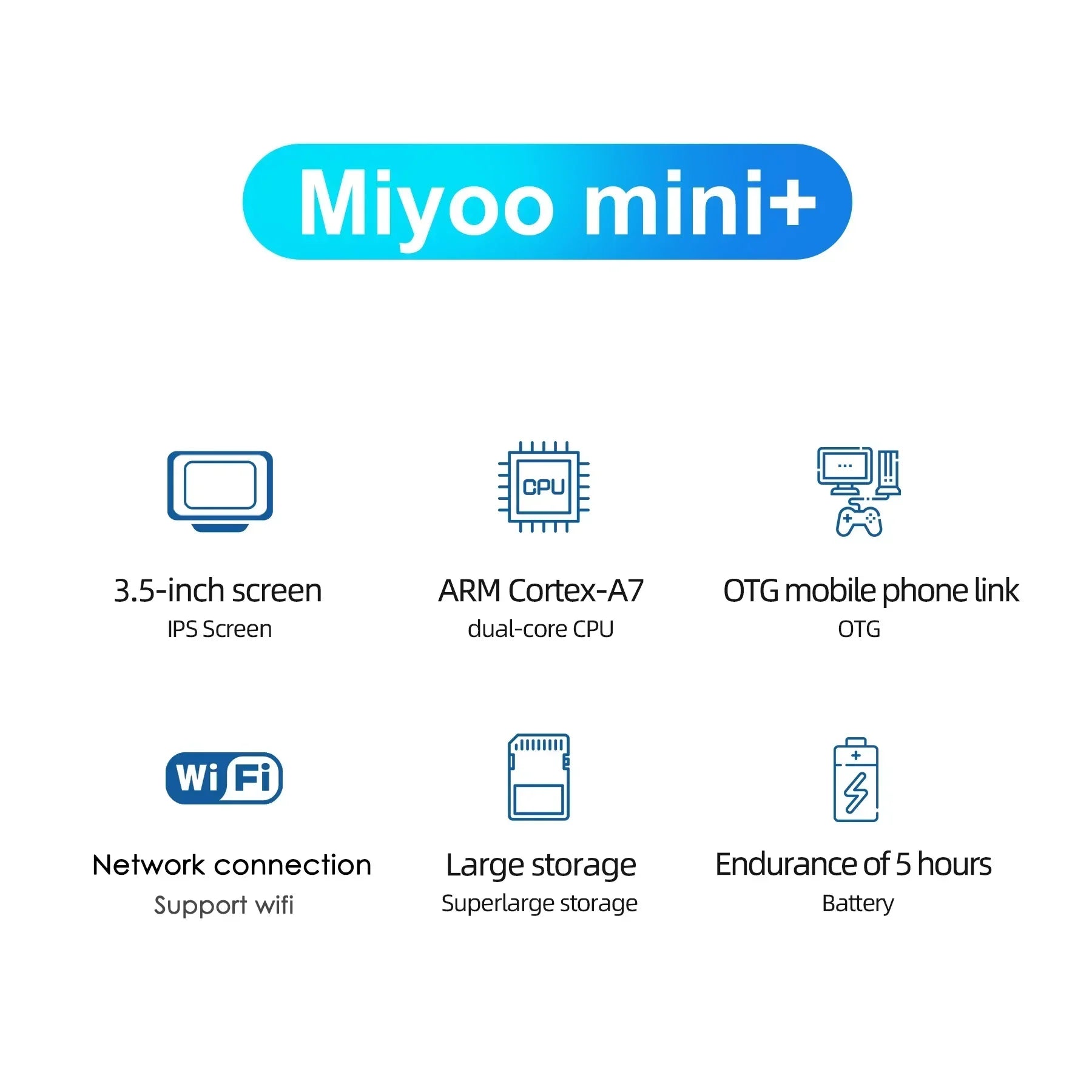 MIYOO Mini Plus Retro Handheld Game Console – IPS Screen, 15,000+ Classic Games, Portable Gaming System