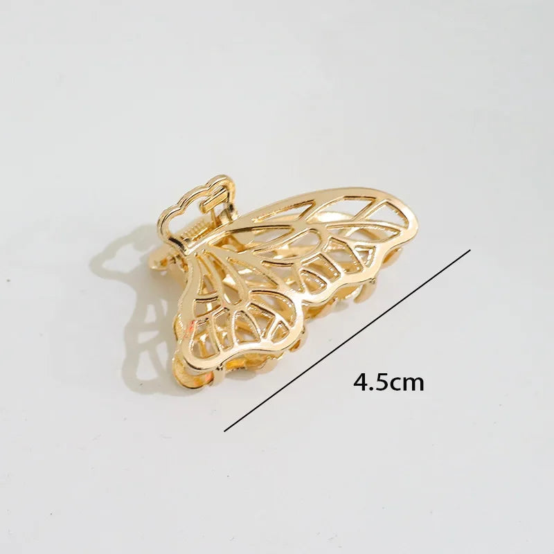 Minimal Gold Hair Claw Clips | Mini Metal Barrettes for Daily Wear