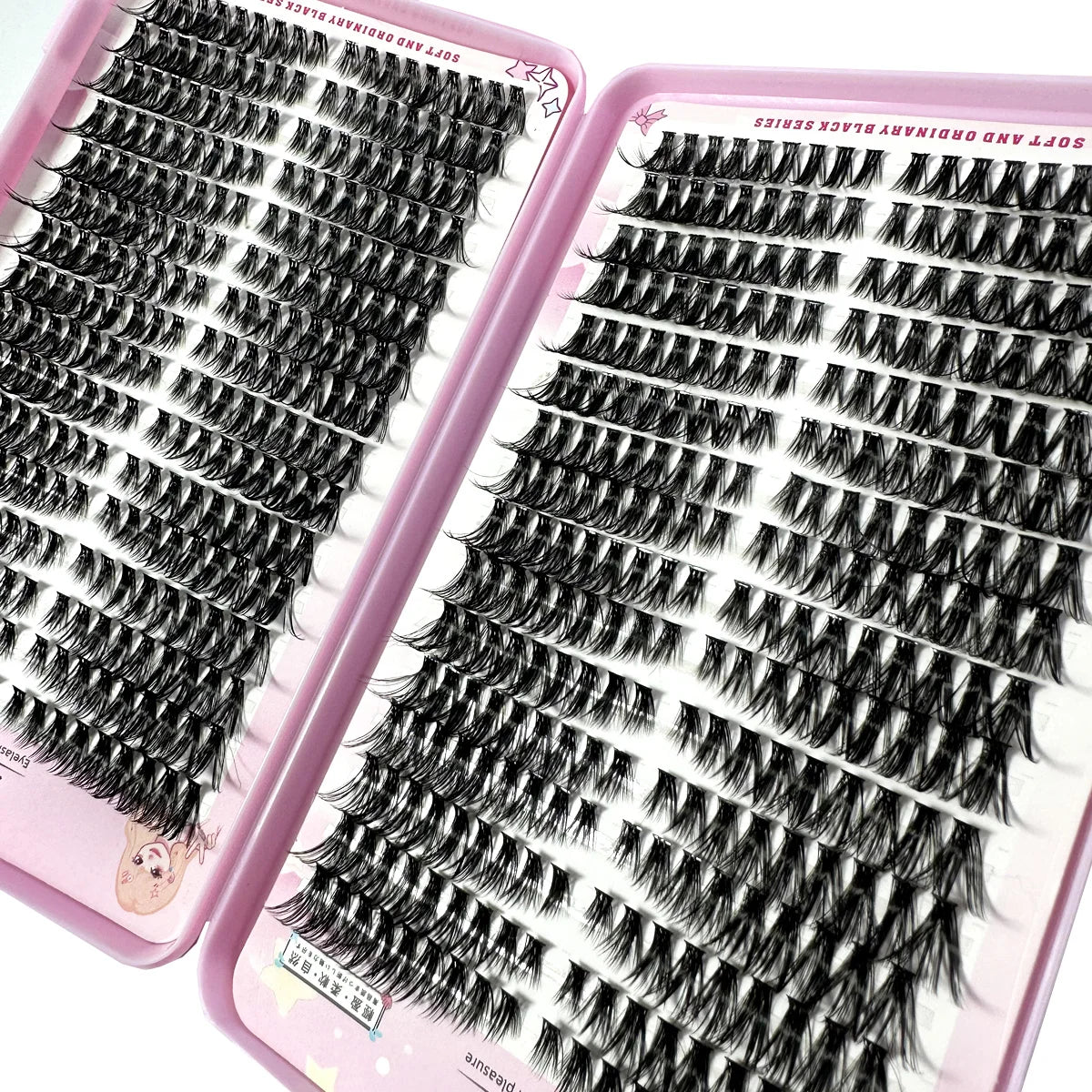 Ultra-Light D Curl Cluster Lashes – 0.07mm Mix Length | Natural Volume, Easy Application