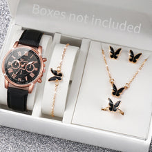 Load image into Gallery viewer, 6-Piece Women’s Luxury Quartz Watch &amp; Heart Crystal Jewelry Set – Elegant Gift Set
